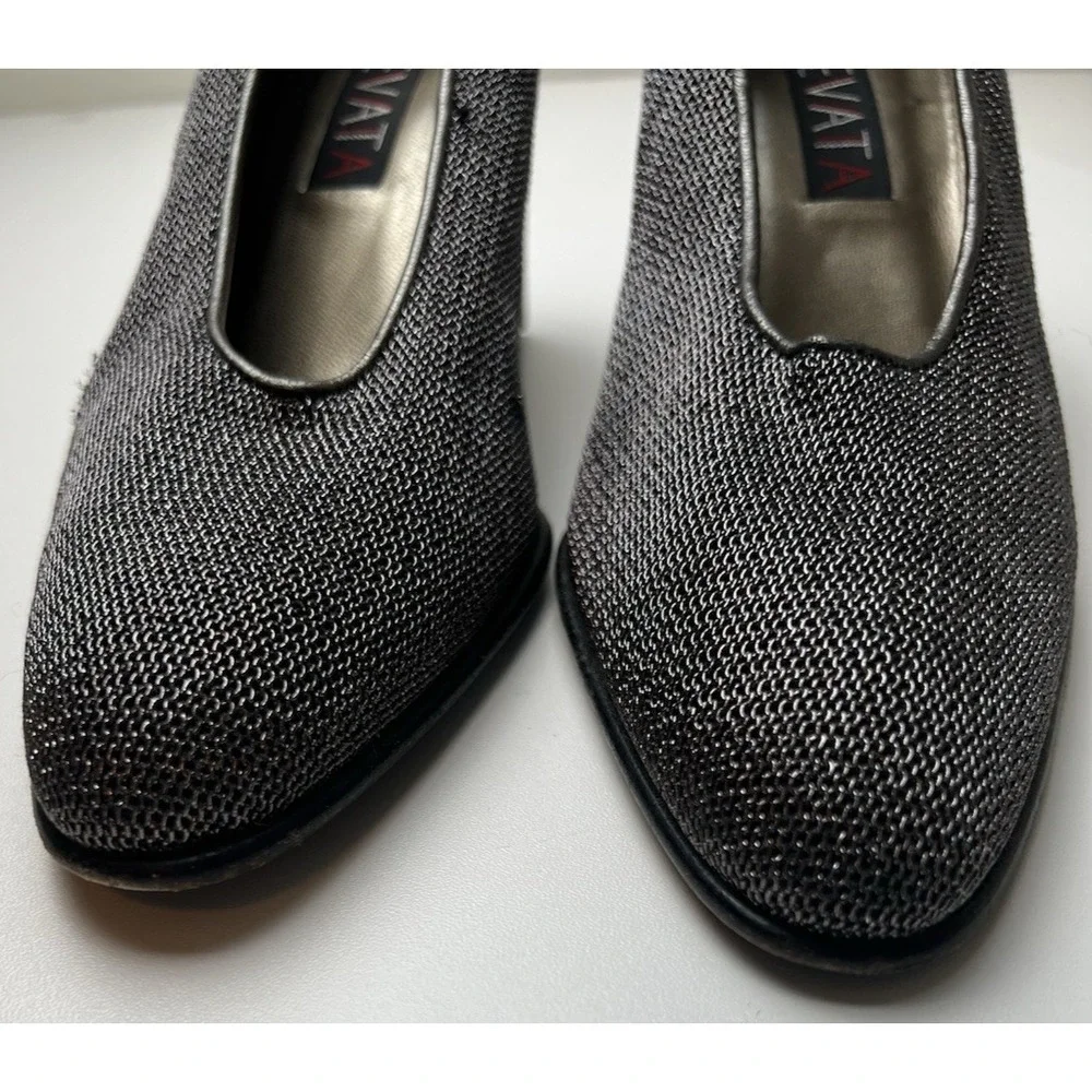 Prevata Made in Italy Women's Pewter/Black Metallic Pumps w/ 3